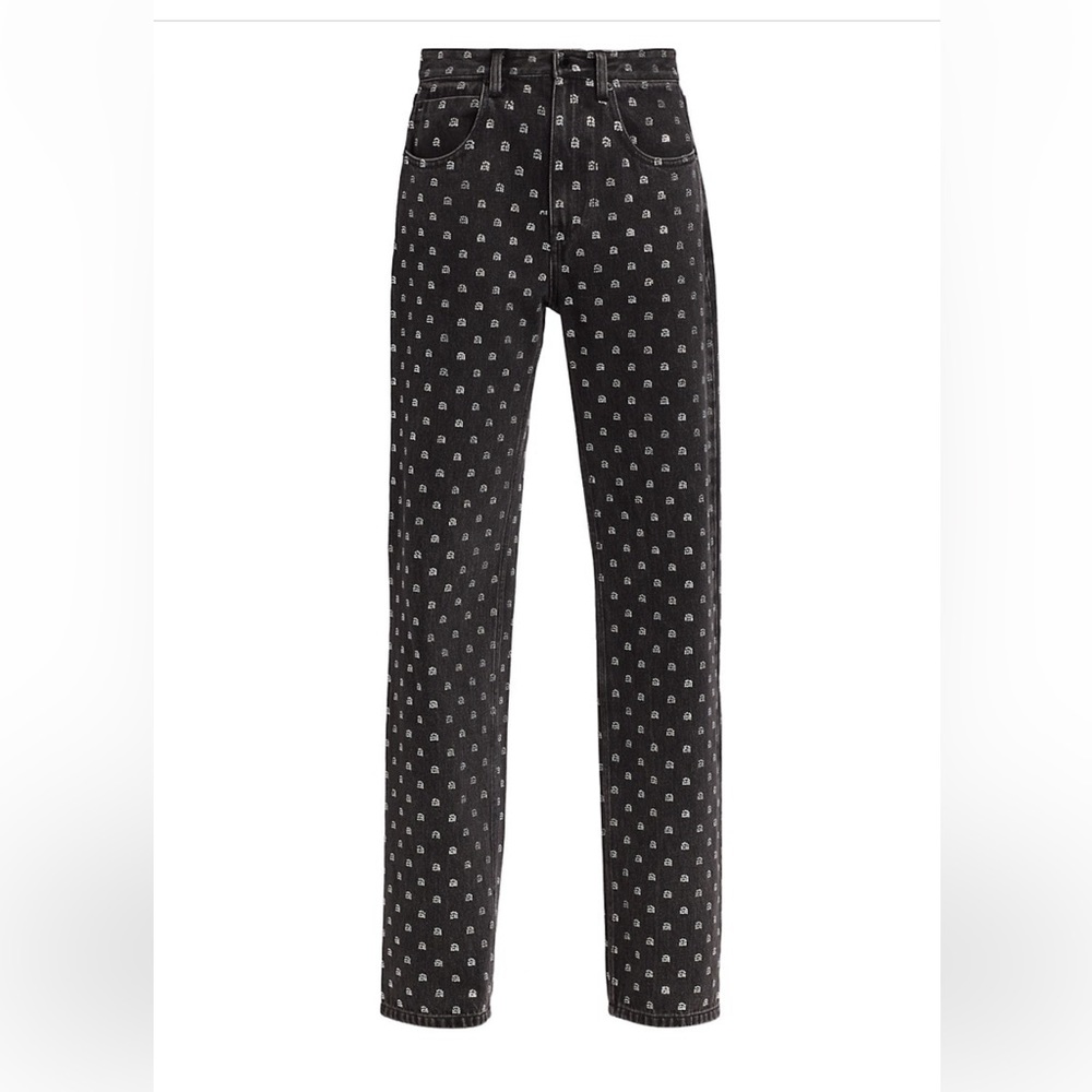 Alaxander wang Crystal A Mid Rise Relaxed Straight Jeans